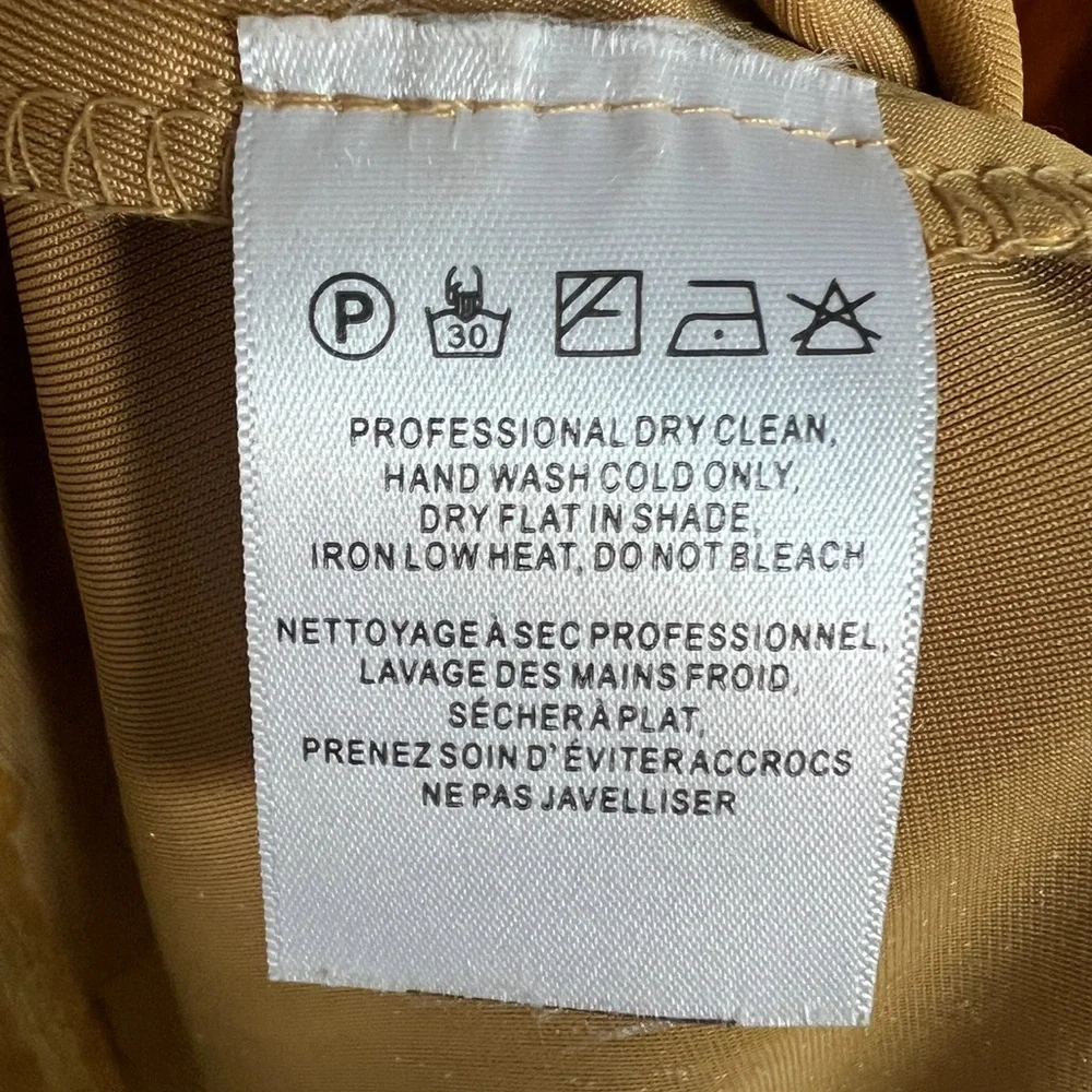 EUC JENNY YOO Velvet Bridesmaid Gown Marigold Gold Size 6 Square Neck Maxi - Picture 8 of 9